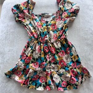 Satiny floral mini dress ZARA